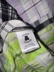 Teddy Fresh Short Sleeve button Shirt Mens Medium multicolor neon panel NEW