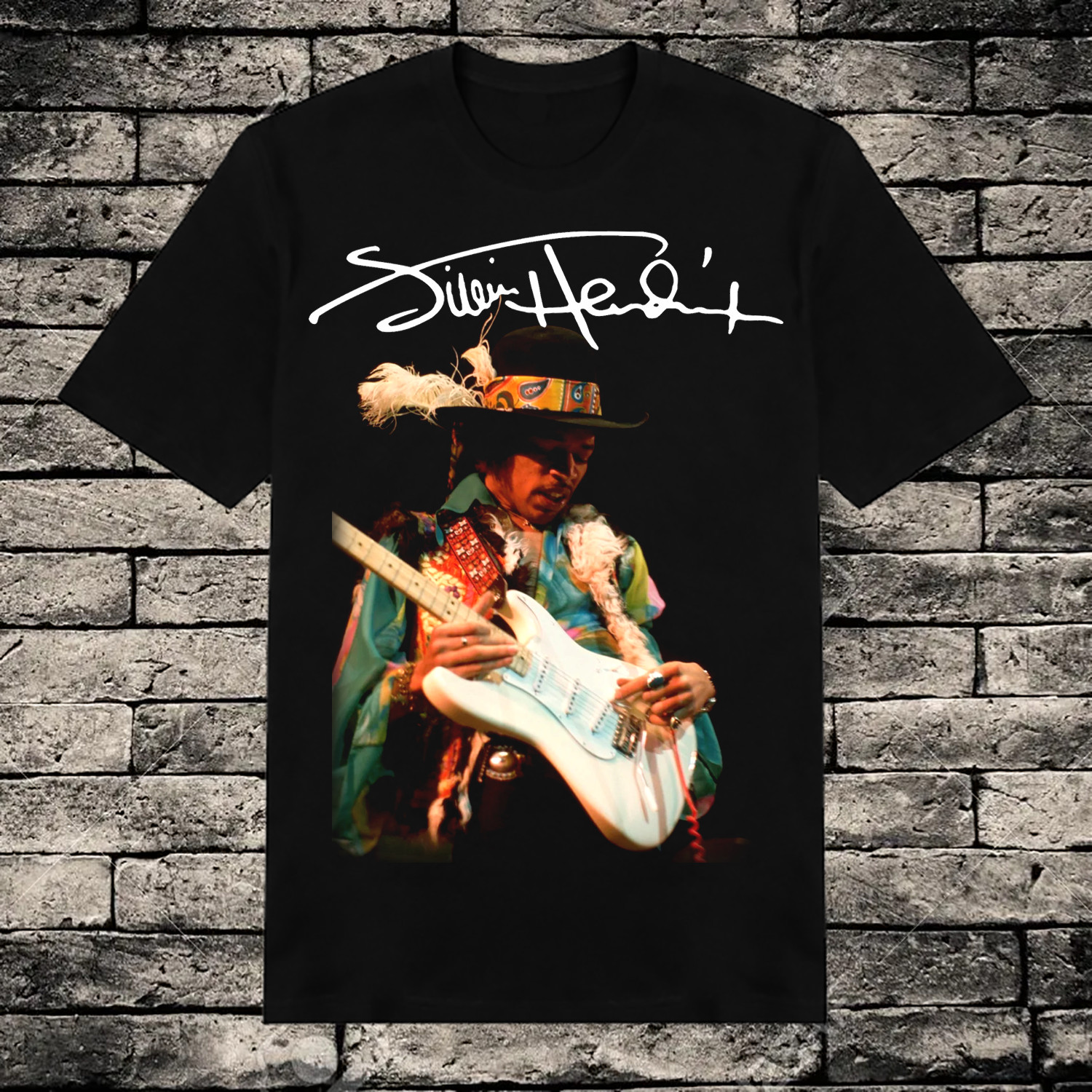 Jimi Hendrix Singer Cotton Gift For Fan Black All Size Unisex Tee Shirt TMB170 gallery