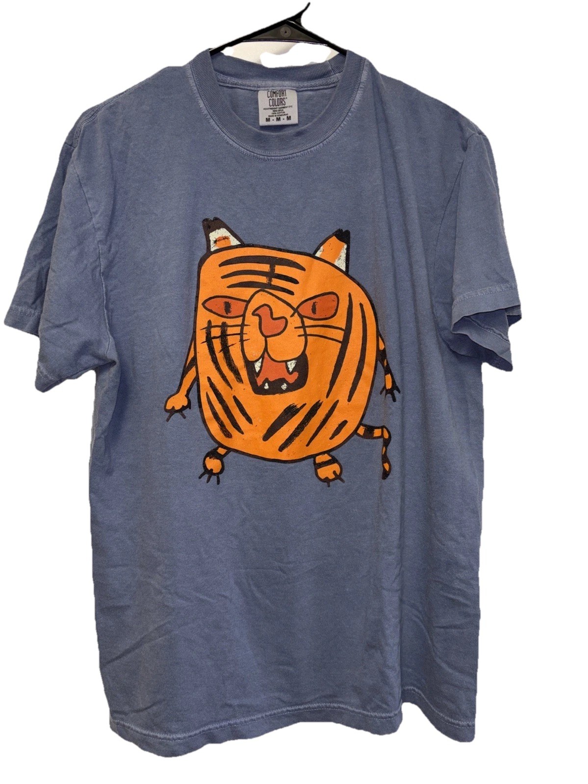 Comfort Colors® Gray T-Shirt Graphic Orange Tiger M Ring Spun Cotton Stretch gallery