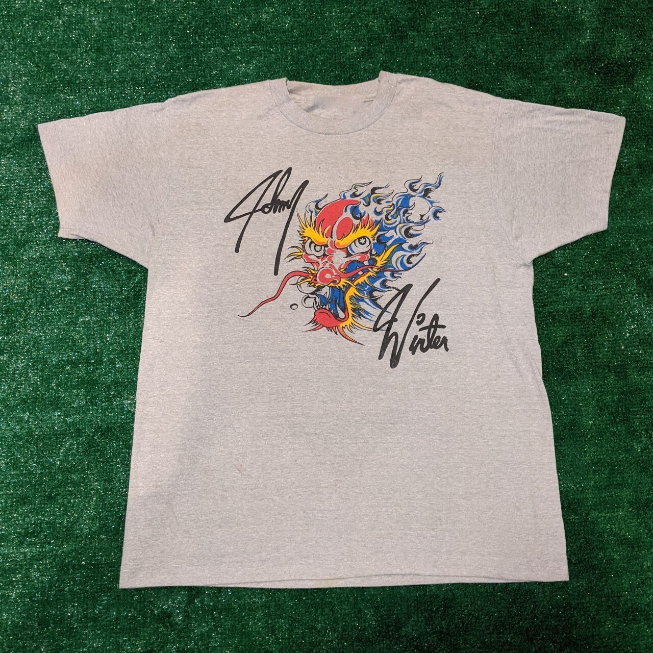 Vintage Johnny Winter Signature Cotton Men Women Sport Grey S-4XL Shirt TR102 gallery