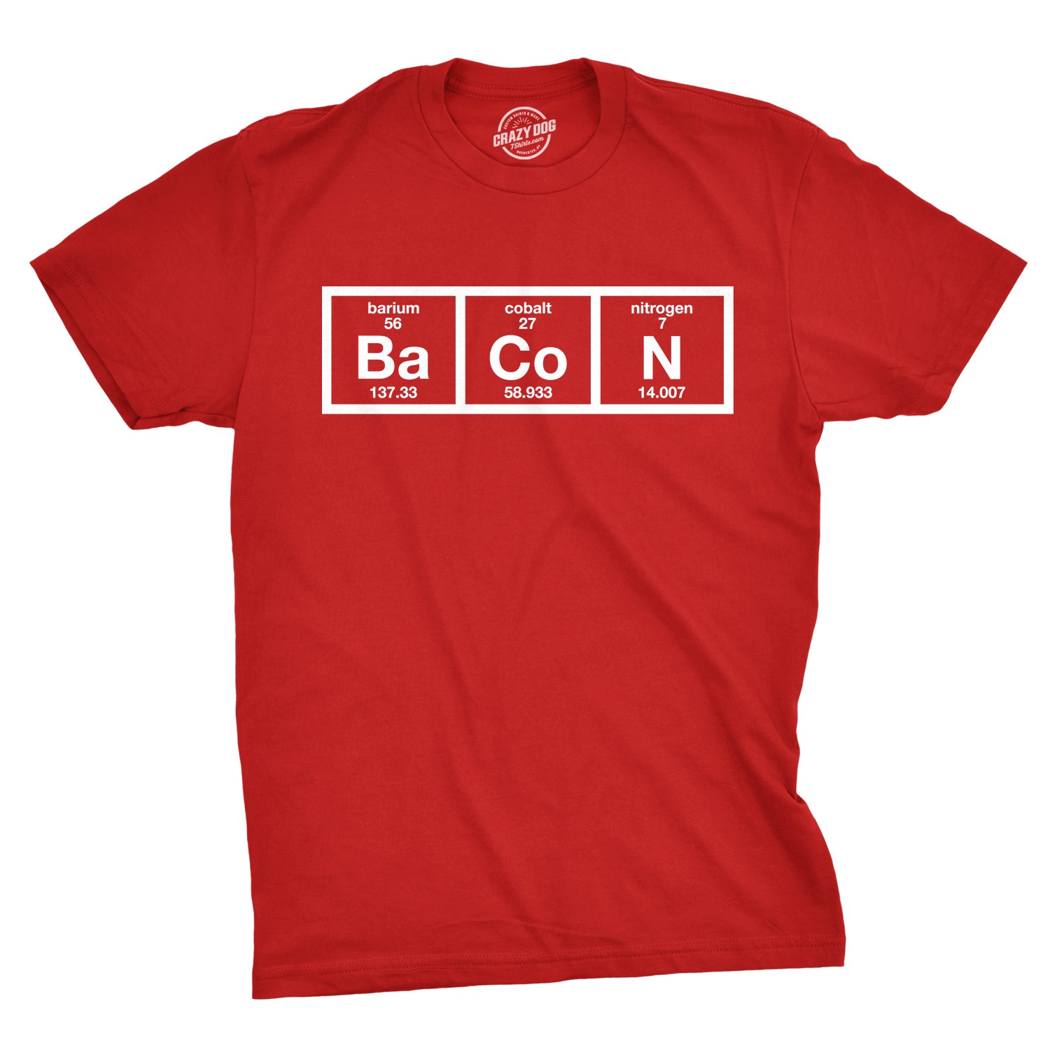 Mens The Chemistry Of Bacon T Shirt Funny Nerdy Graphic Periodic Table Science gallery