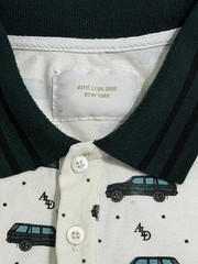 RARE AIME LEON DORE ALD RANGE ROVER CAR PIQUE POLO WHITE/GREEN SZ M UNISPHERE