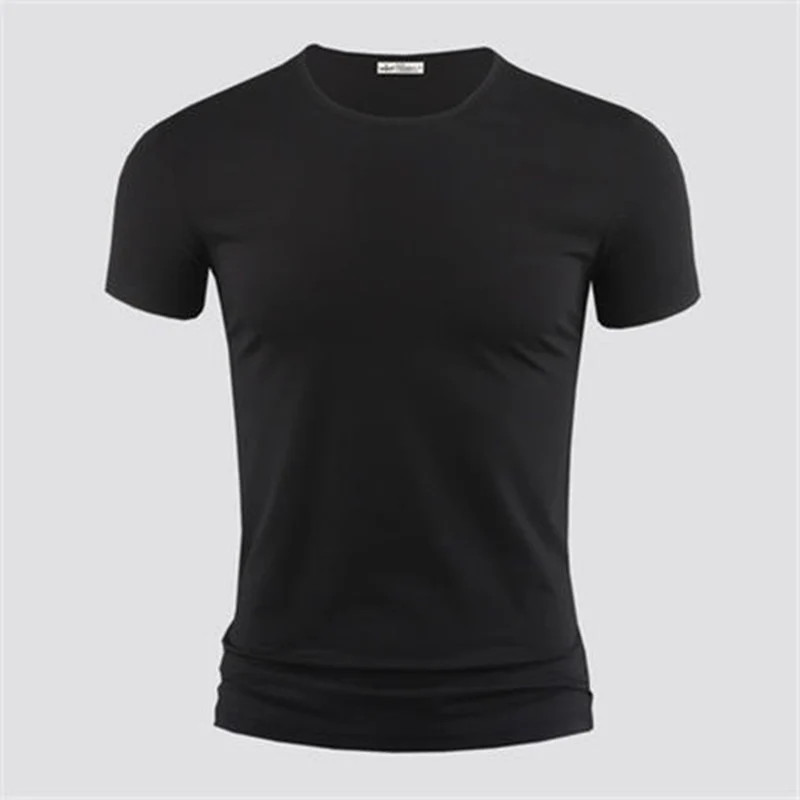 2026 Men's T Shirt Pure Color V Collar Short Sleeved Tops Tees Men T-Shirt Black gallery