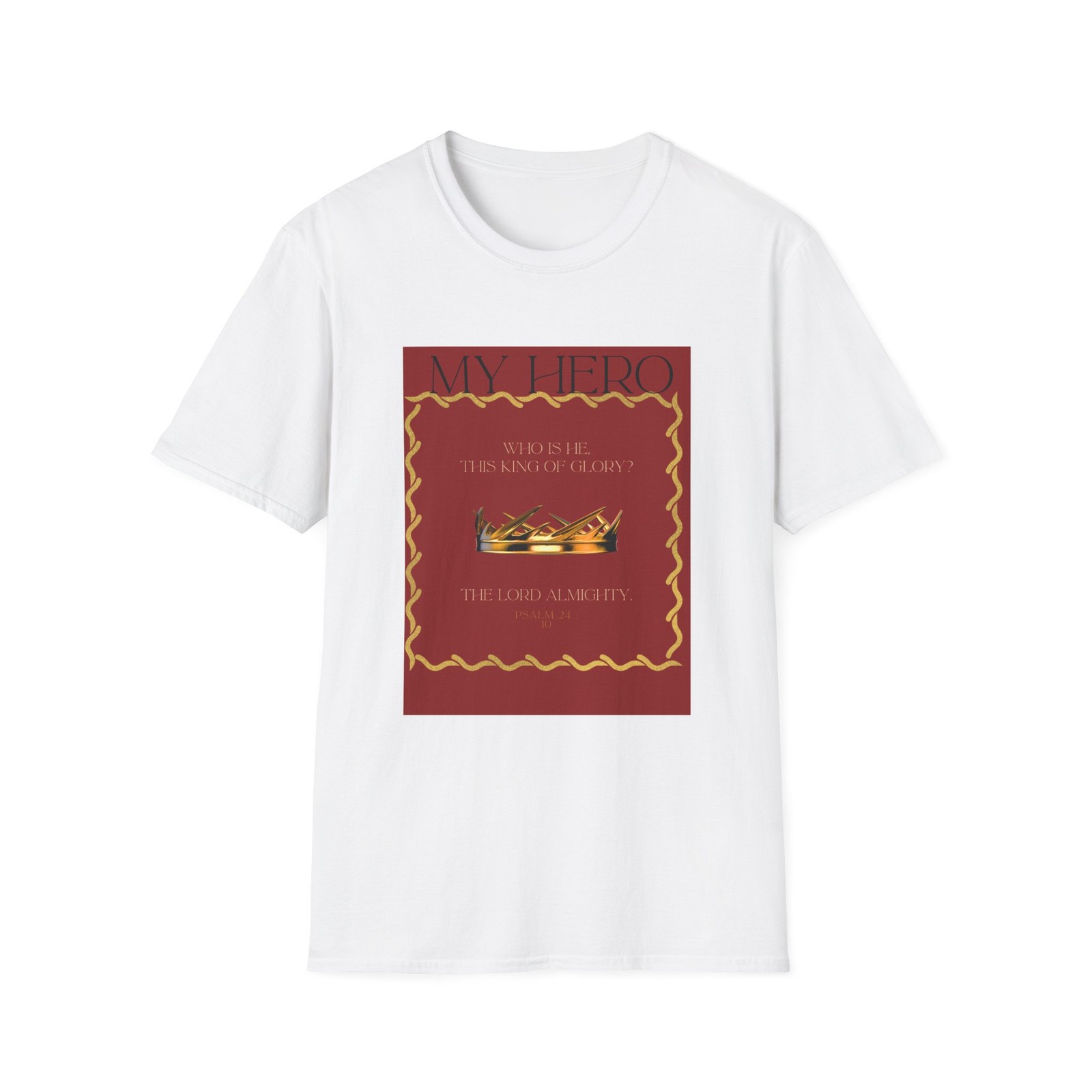 My Hero Crown Illustration T-Shirt | Royal Red Gold Design gallery