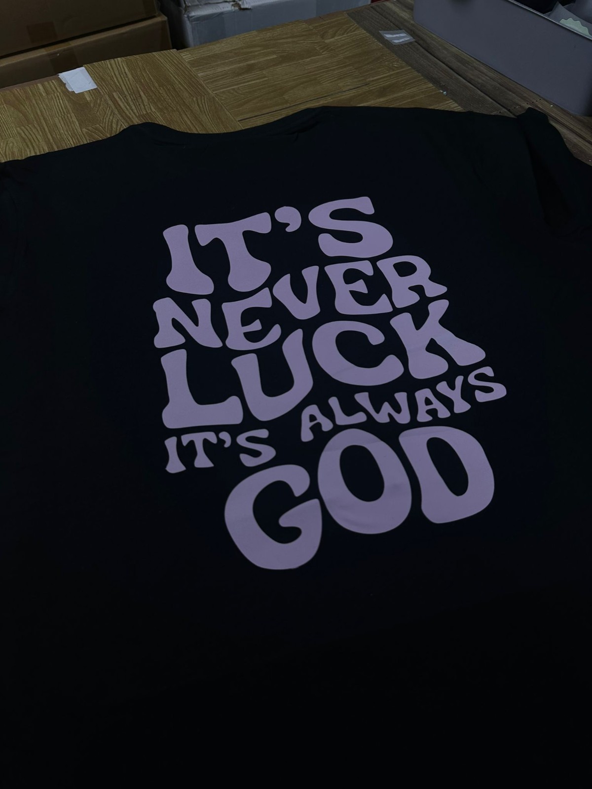 It's Never Luck It's Always God T-Shirt Christian Faith Religious Inspirational gallery
