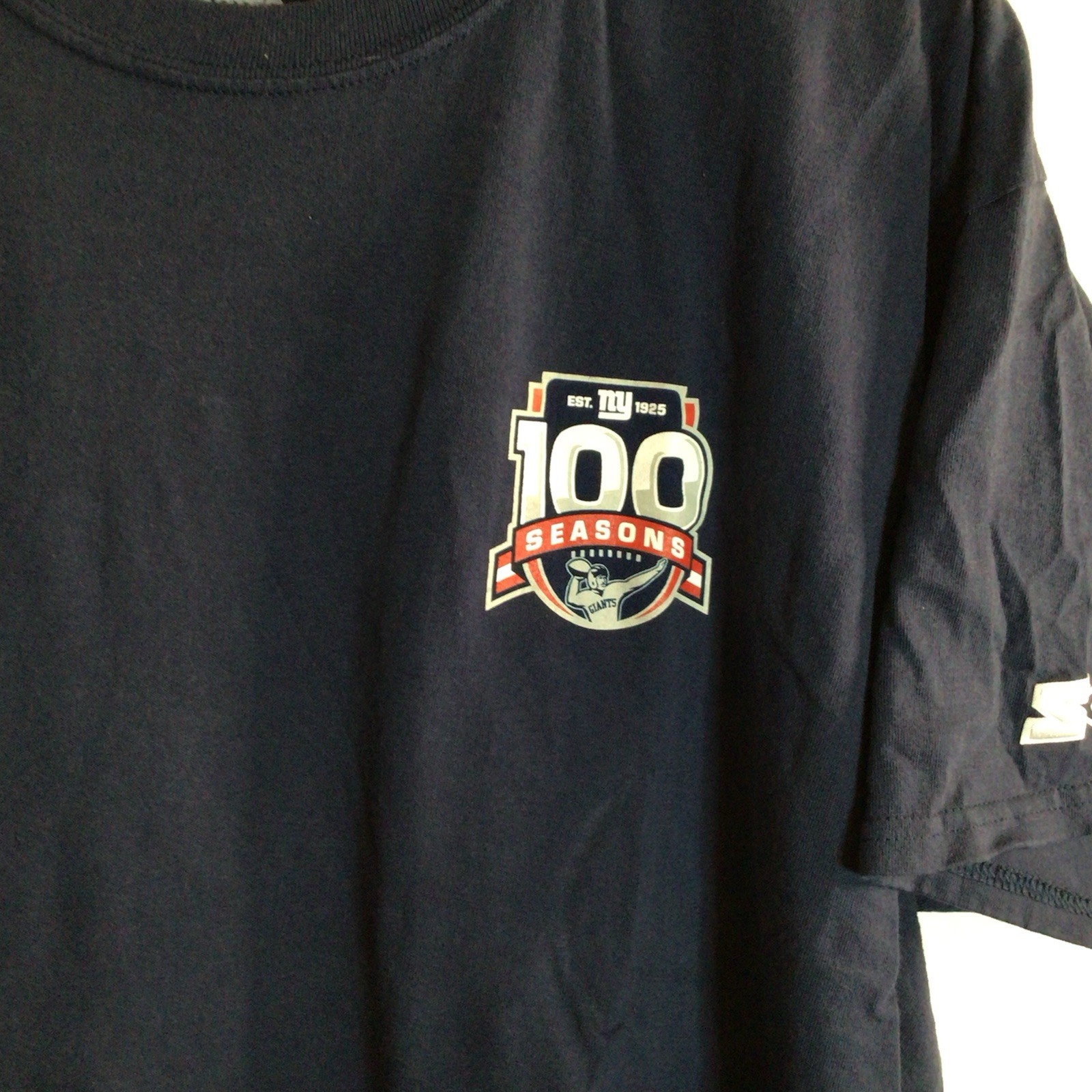 Starter New York Giants 100 Seasons 1925 Anniversary NFL Shirt Mens XL Navy Blue gallery