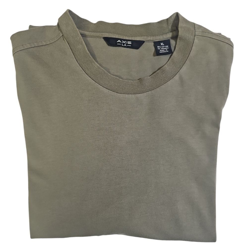 Axis LA Premium Olive Green Cotton Crew Neck T-Shirt Casual Basic Tee XL gallery