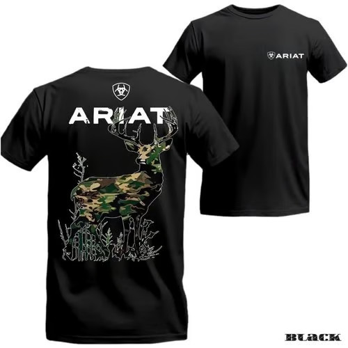 Ariat Hunting T-Shirt - Camo Deer Print, Western Outdoor Vibes, Comfortable Fit gallery