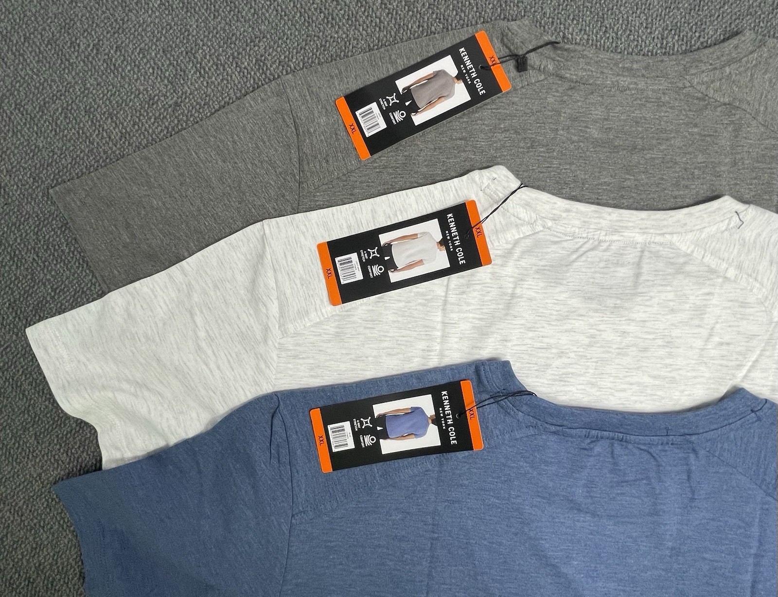 Kenneth Cole Men’s SLIM XXL Lot of 6 Tees (2) Each Color "fit like size LARGE" gallery