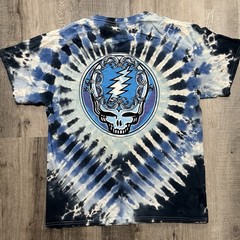 Grateful Dead Mountain Madness Blue Tie Dye Stealie Skull Band T Shirt Size L
