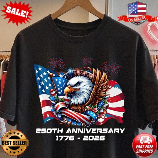 USA 250th Anniversary Shirt 1776-2026, Patriotic Eagle T-Shirt (Up to 5XL) gallery