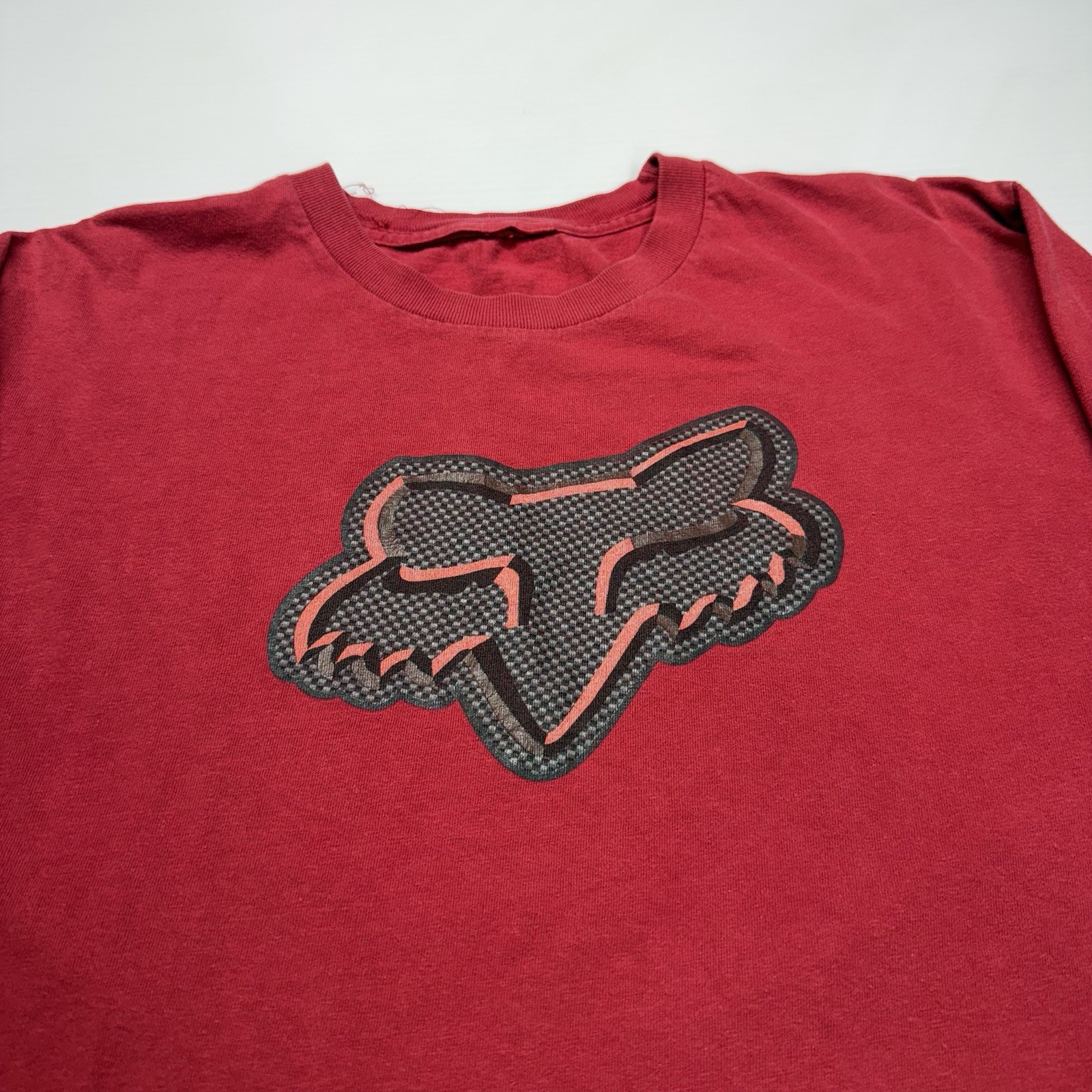Fox Racing Center Logo Mens Long Sleeve T-Shirt L Red Skater BMX Punk Graphic gallery
