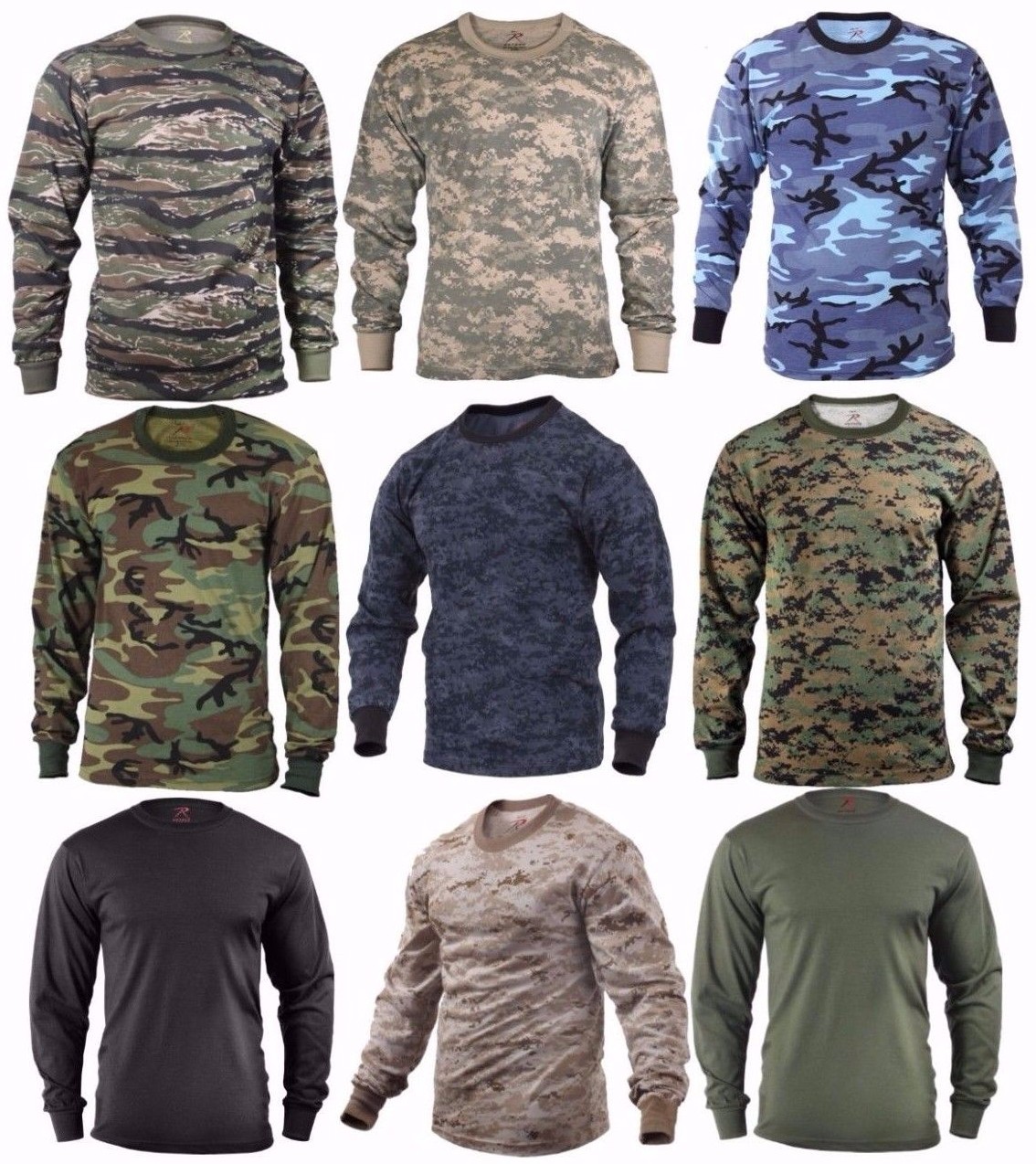 Rothco Military Tactical Long Sleeve Camo T-Shirt (Choose Sizes) gallery