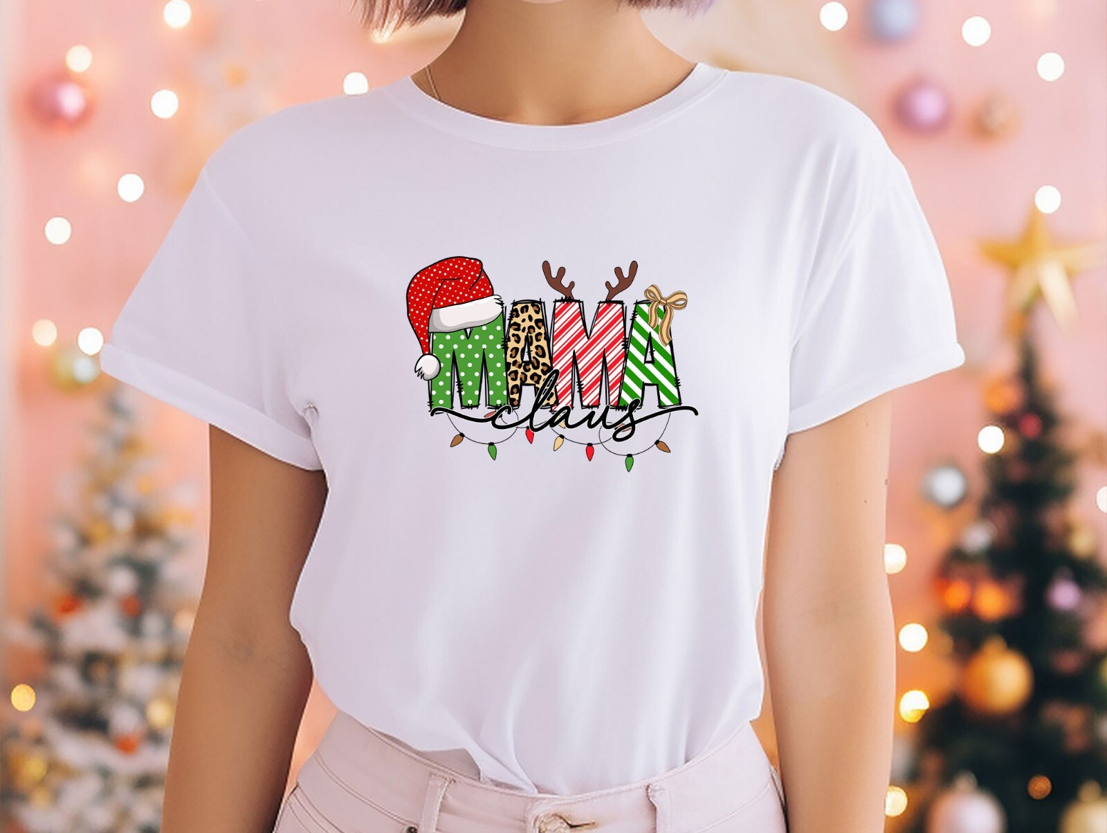 Mama Claus Shirt, Christmas Gift For Mom, New Year Family Tshirt, Christmas Tee gallery