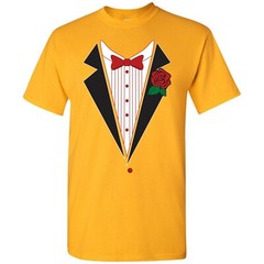Tuxedo with Rose – Classy Formal Funny Party Bowtie T Shirt
