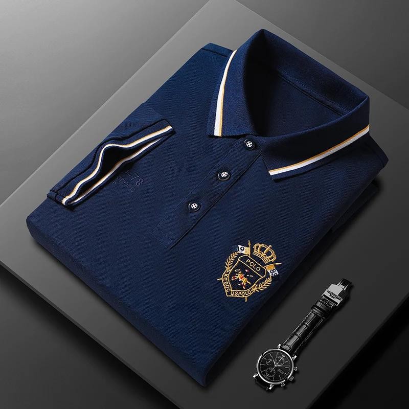 Nueva Camisa Polo Bordada De Manga Corta Para Hombre, Informal De Negocios