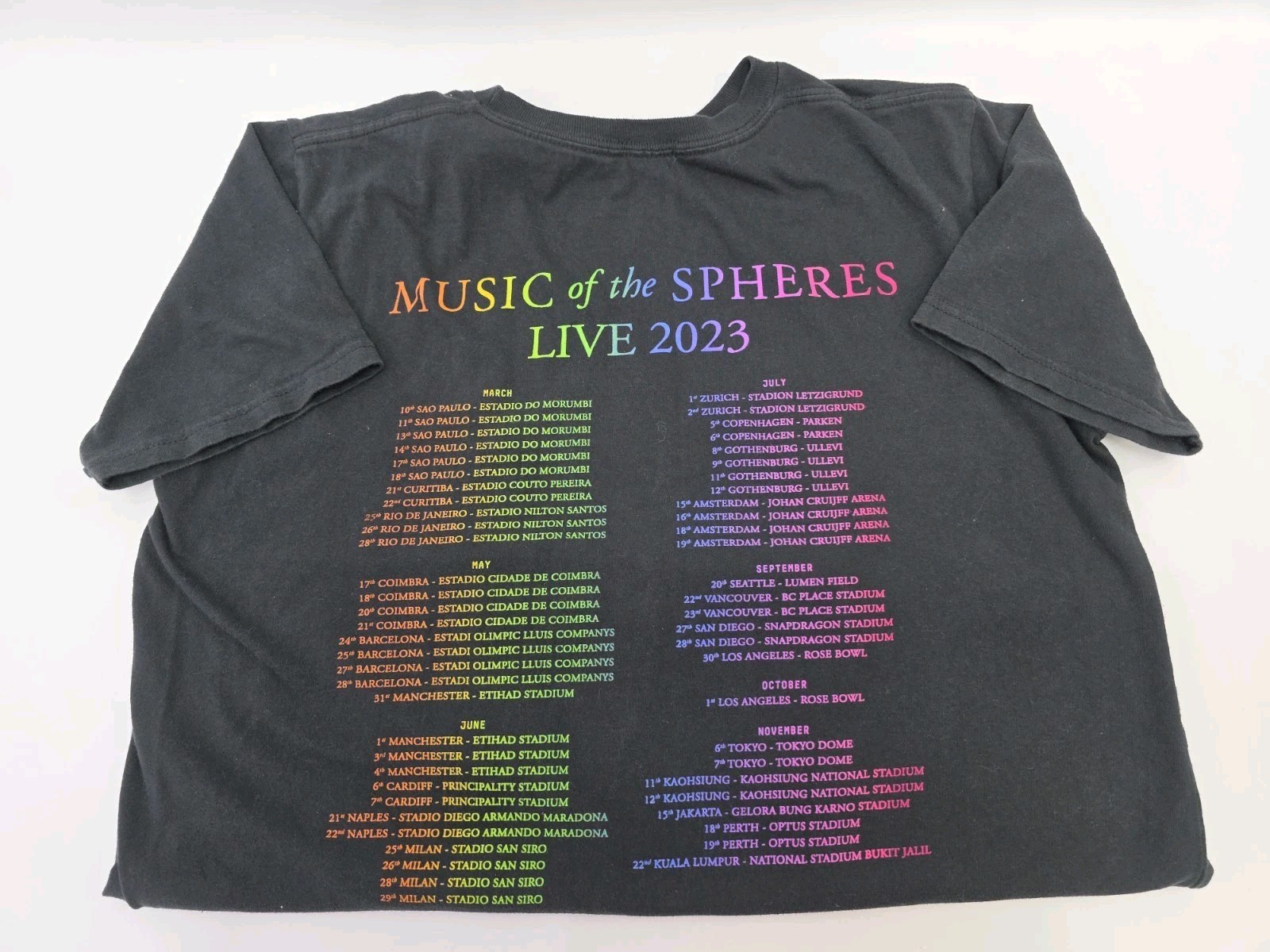 COLDPLAY Music of the Spheres 2023 Tour Concert T-Shirt Large Black gallery