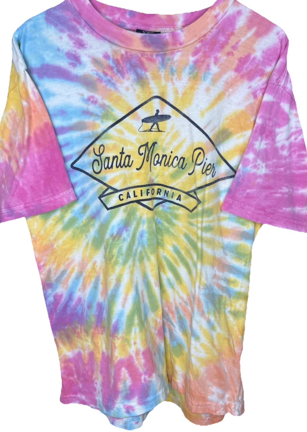 Vintage Santa Monica California Pier T Shirt Tie Dye Unisex Adult Size Small gallery