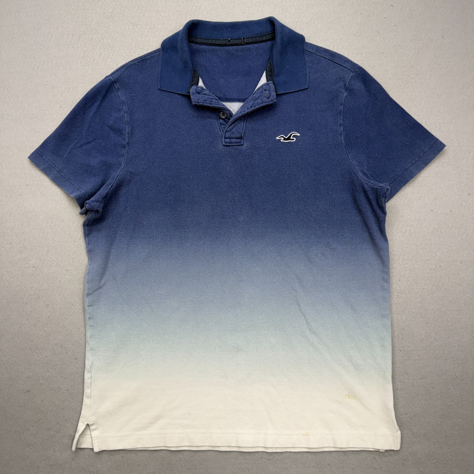 Hollister Blue Ombre Epic Flex Stretch Short Sleeve Polo Shirt Size L gallery