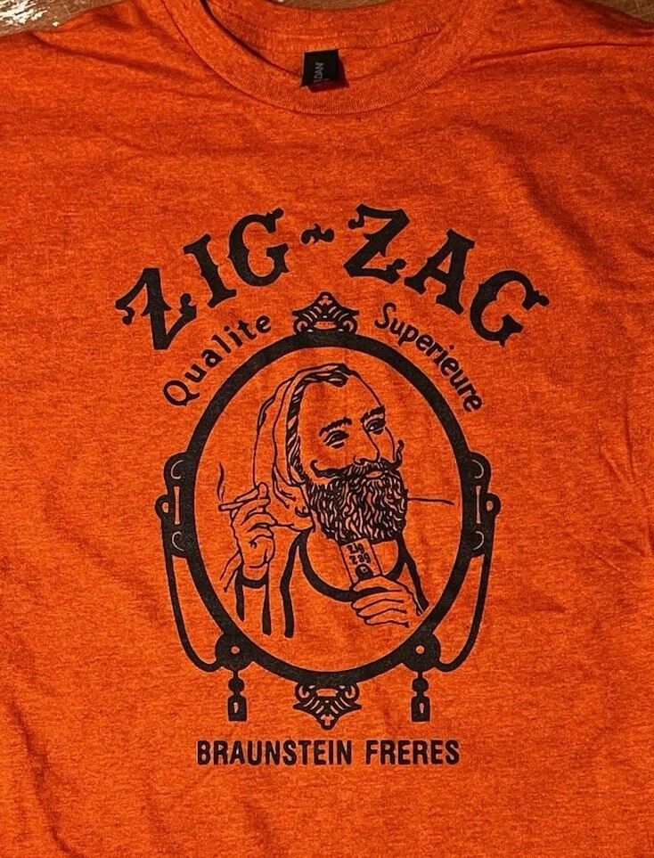 Zig Zag Man Tee Shirt cotton New Orange Size XL Large Or Medium The Best !