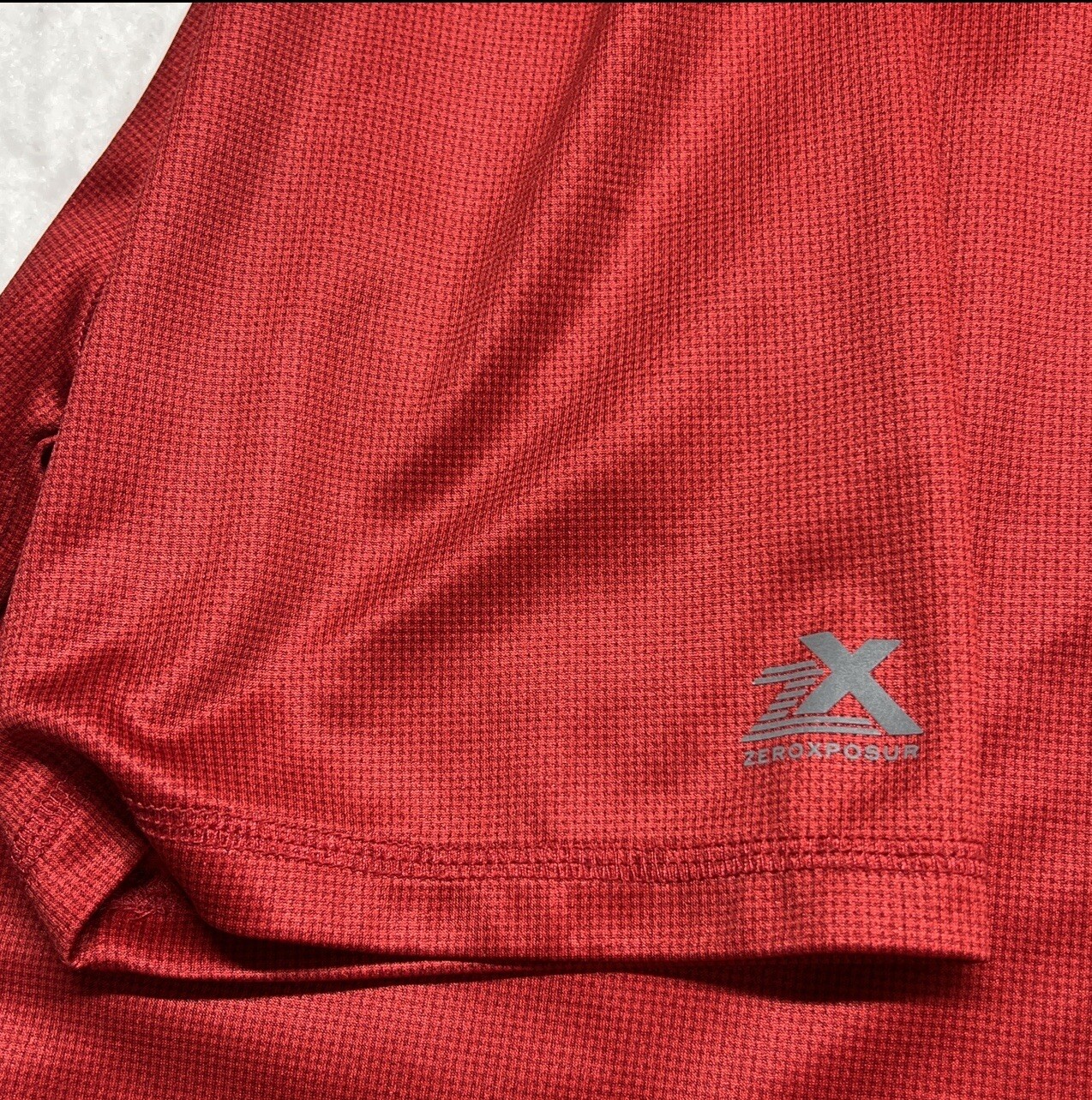 Zeroxposur Shirt Mens Large Red Sun Protection UPF 50+ Pullover Polyester SS gallery