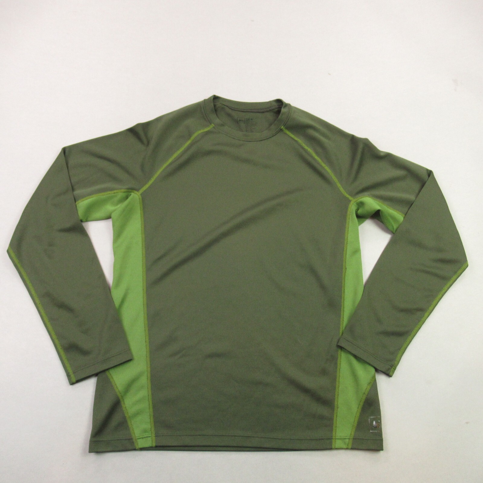 REI Shirt Mens Medium Long Sleeve High Neck Outdoors Crew Neck Green Stretch gallery