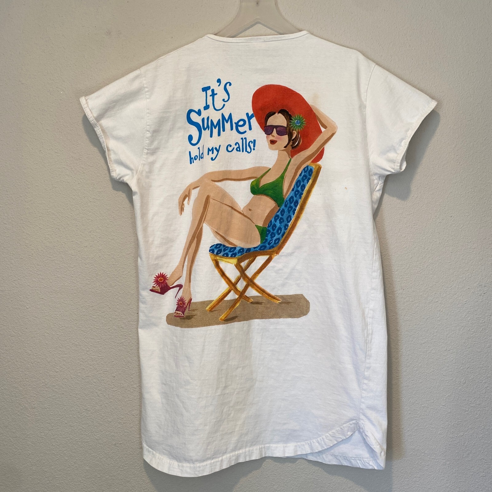 Vintage Summer T-Shirt Pajama Dress "It's Summer, Hold My Calls" One Size gallery