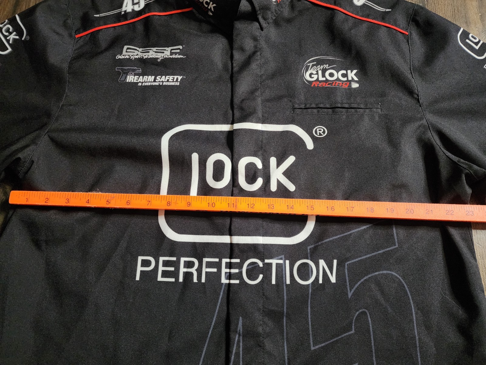 Mens XL Team Glock Perfection .45 Snap Shooting Jersey Shirt AOP gallery
