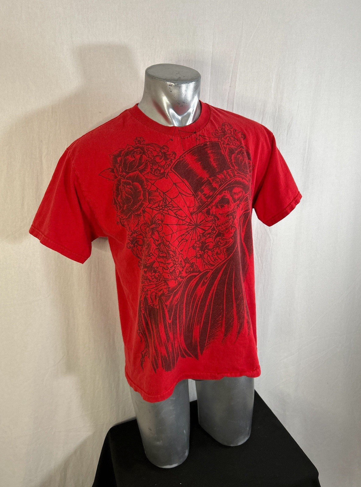 VTG Gothic Y2K Tattoo Joker Skeleton Band Tee M/L Emo Jesse Pinkman Style RARE gallery