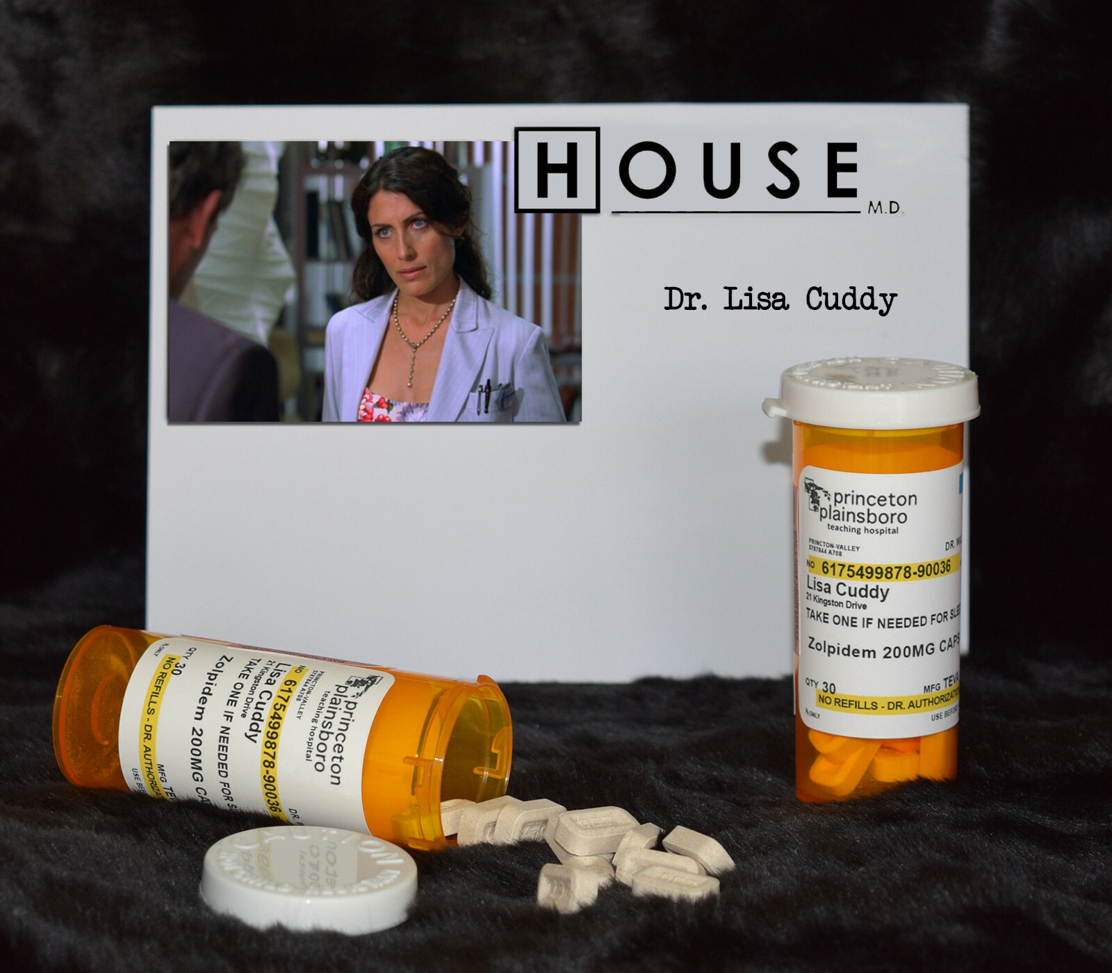 TV Show House MD Exact Replica “Lisa Cuddy” Prescripion Zolpidem* Pill Bottle