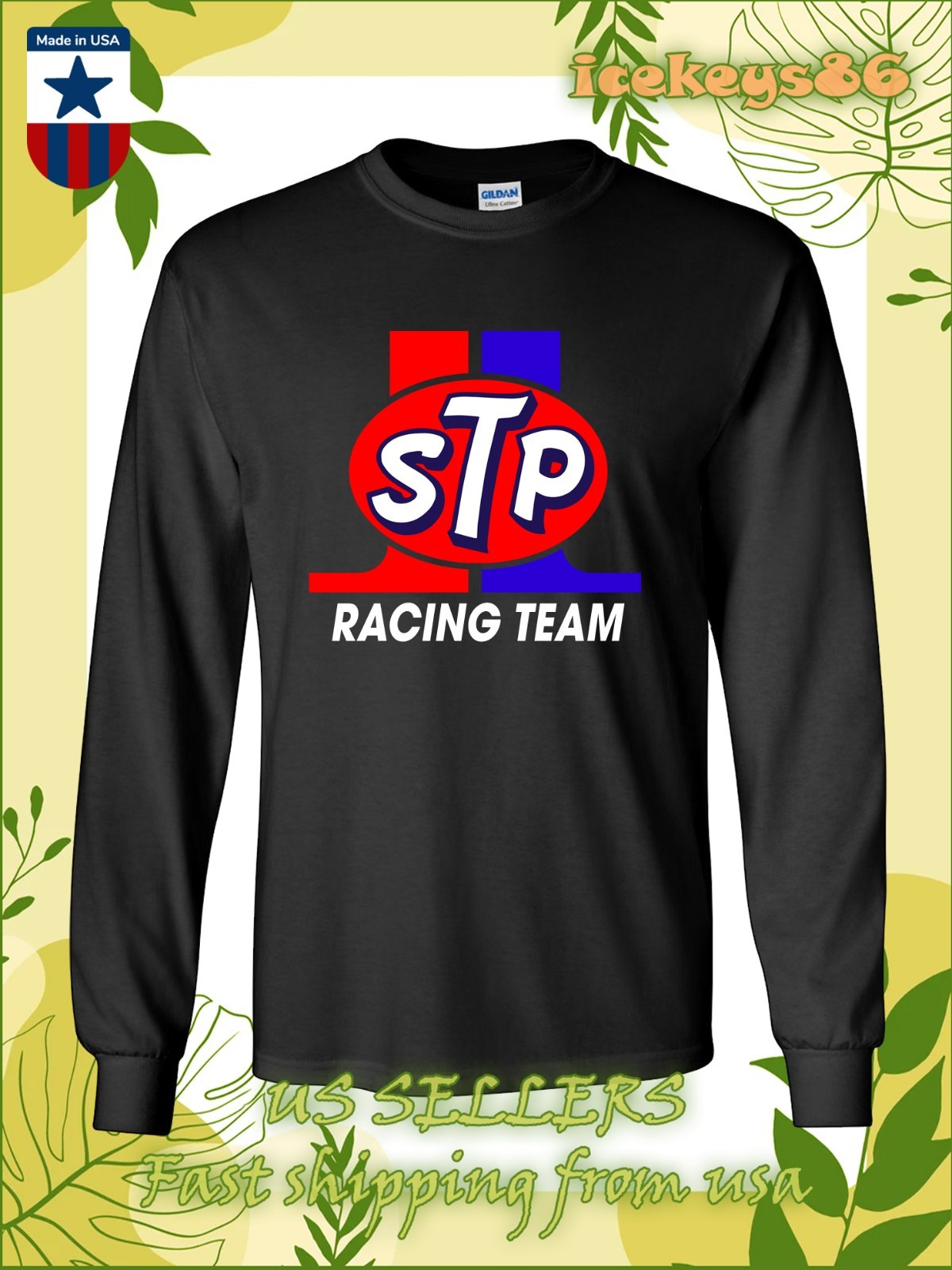 New STP Racing Team Logo Men's Long Sleeve T-Shirt American Size Cool T-Shirt gallery