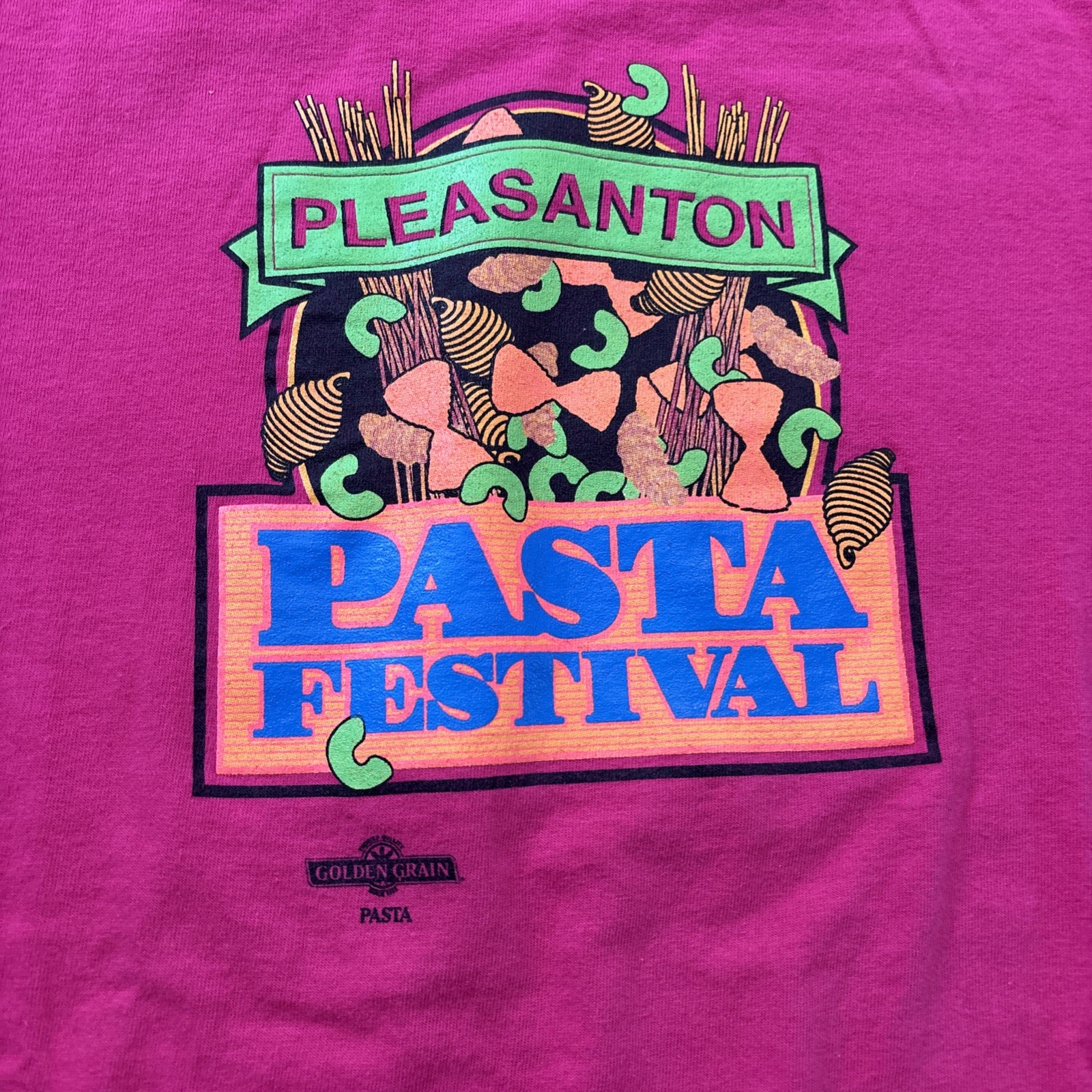 Vintage Pleasanton Pasta Festival T Tee shirt 80s Single Stitch Pink XXL gallery