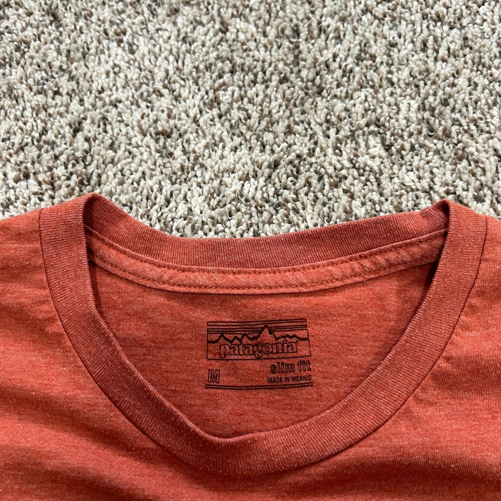Patagonia Slim Fit Organic Cotton Men's T-Shirt Size M Burnt Orange Surf Truck gallery