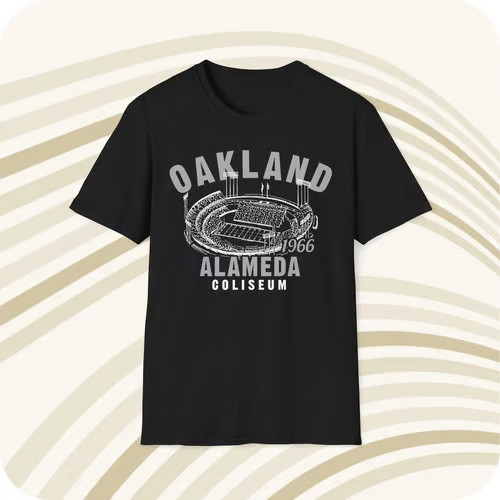 Oakland Alameda Coliseum 1966 Classic Cut Football T-Shirt – Oakland Raiders
