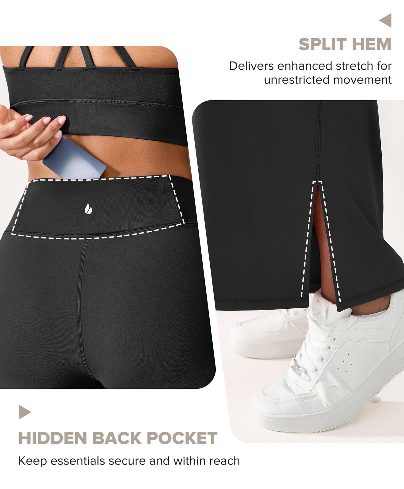 Wide Leg Yoga Pants for Women Tummy Control High Waist Straight Leg Leggings ... gallery