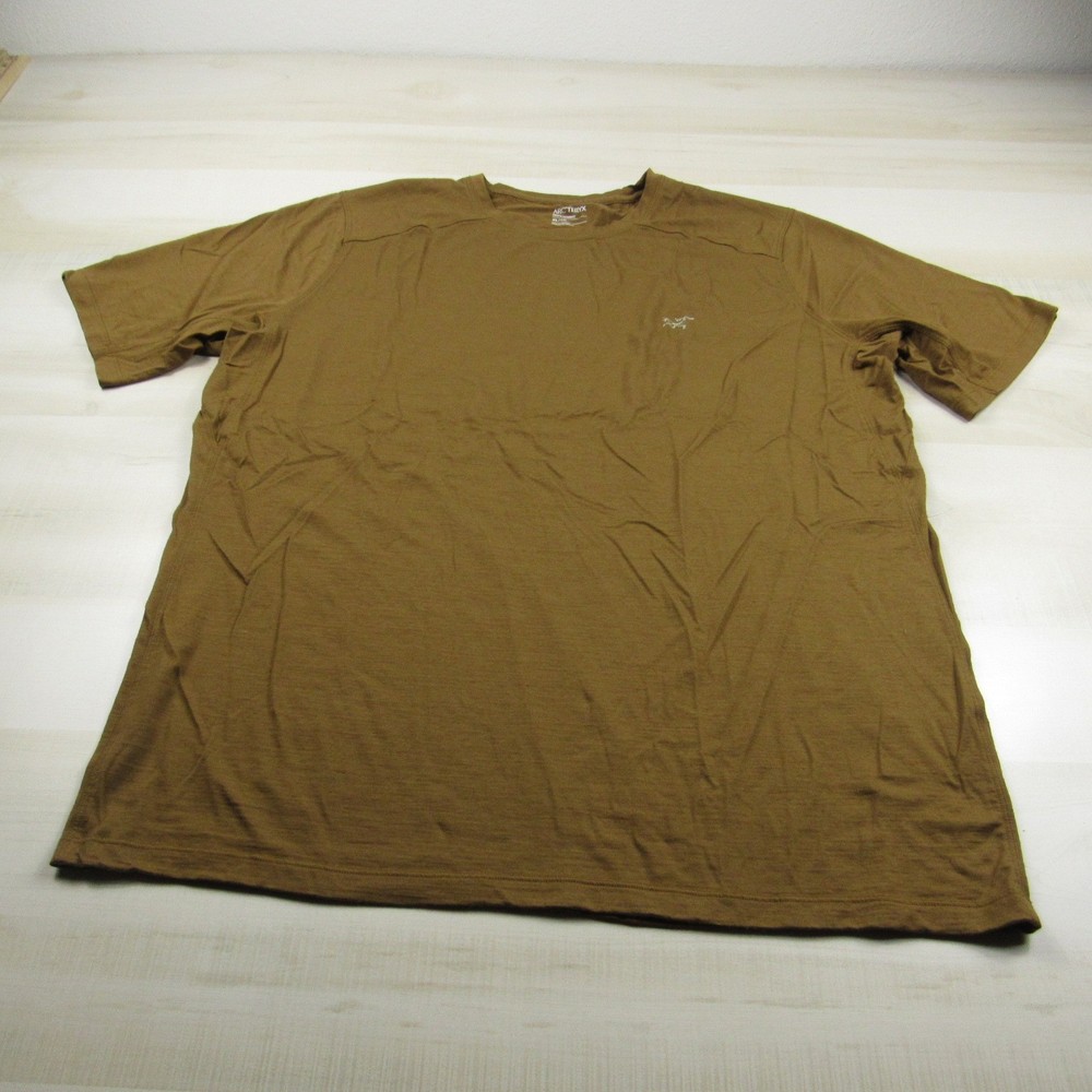 Arcteryx Shirt Mens Extra Large Brown Ionia Merino Wool Blend SS Lightweight