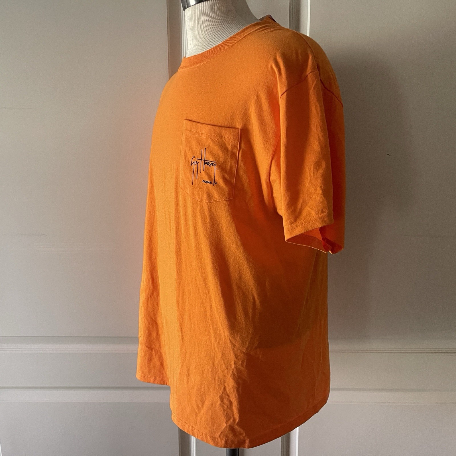 Guy Harvey AFTCO T-shirt Mens Sz L Blue Water Orange Marlin Tuna Short Sleeve gallery