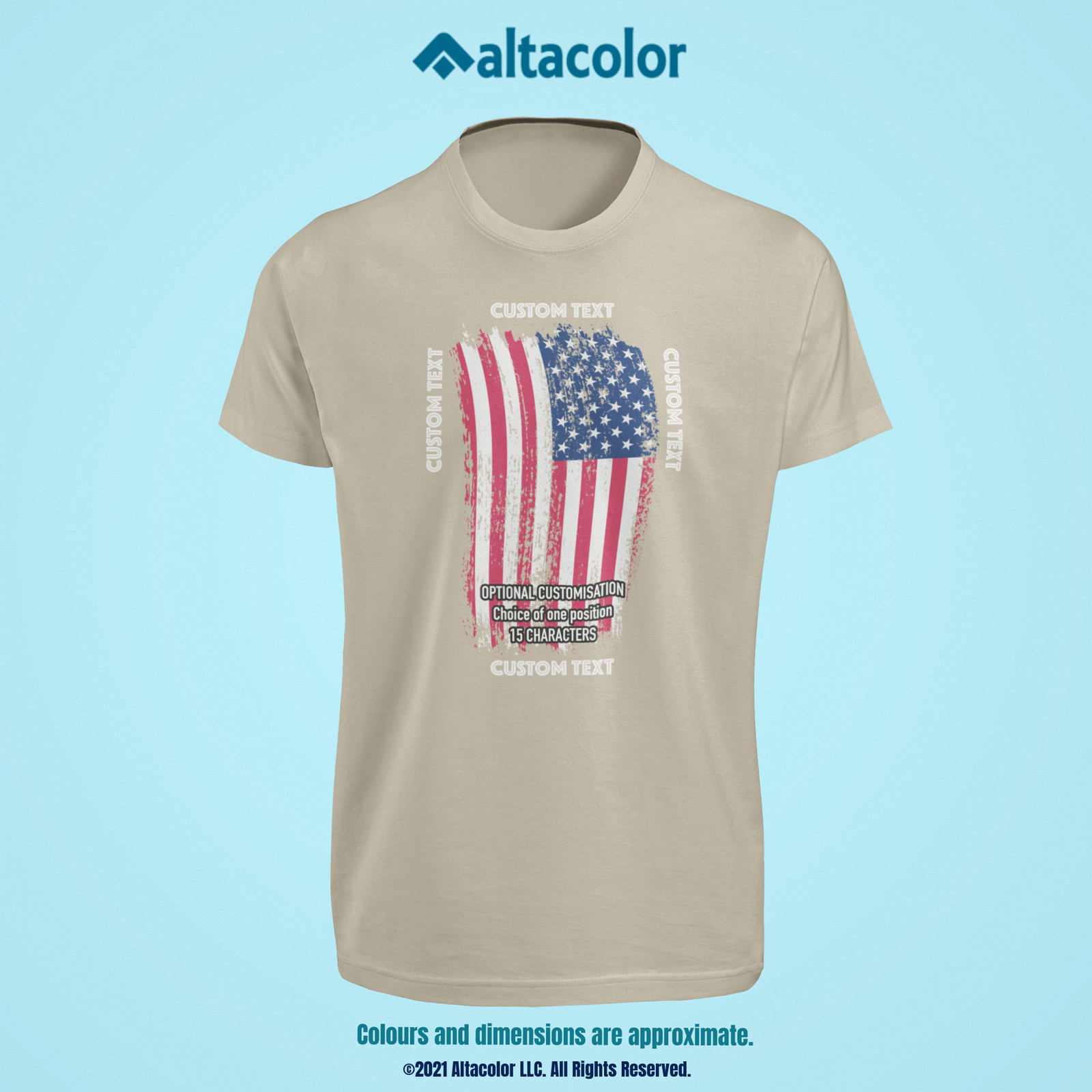 Patriotic U.S. Flag T-Shirt - Full Colour, High-Quality Tee Shirt Customised! gallery