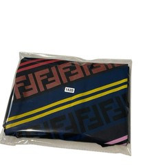 Fendi Black T-shirt Diagonal Multicolor FF Logo Stripe Pattern Print Size 52 Med