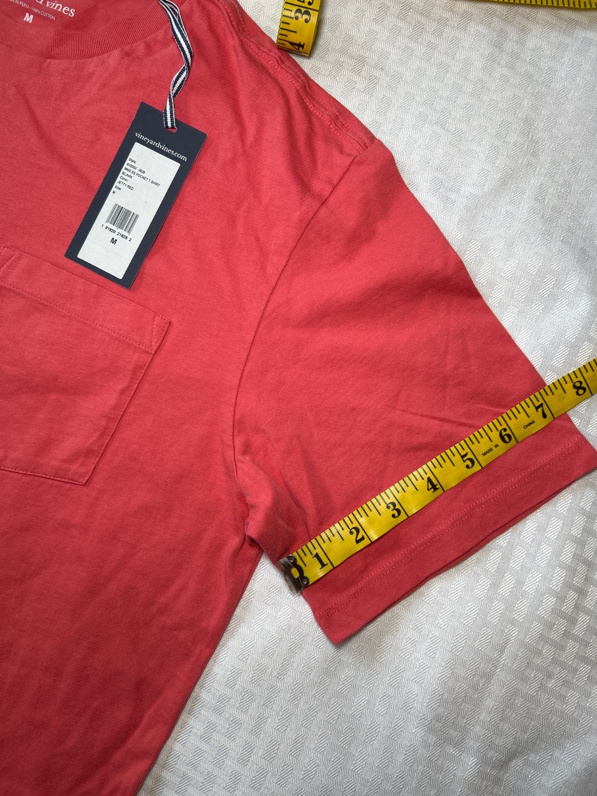 Vineyard Vines Men’s Jetty Red T-Shirt w/Pocket Sz Med New w/tag Free Shipping! gallery