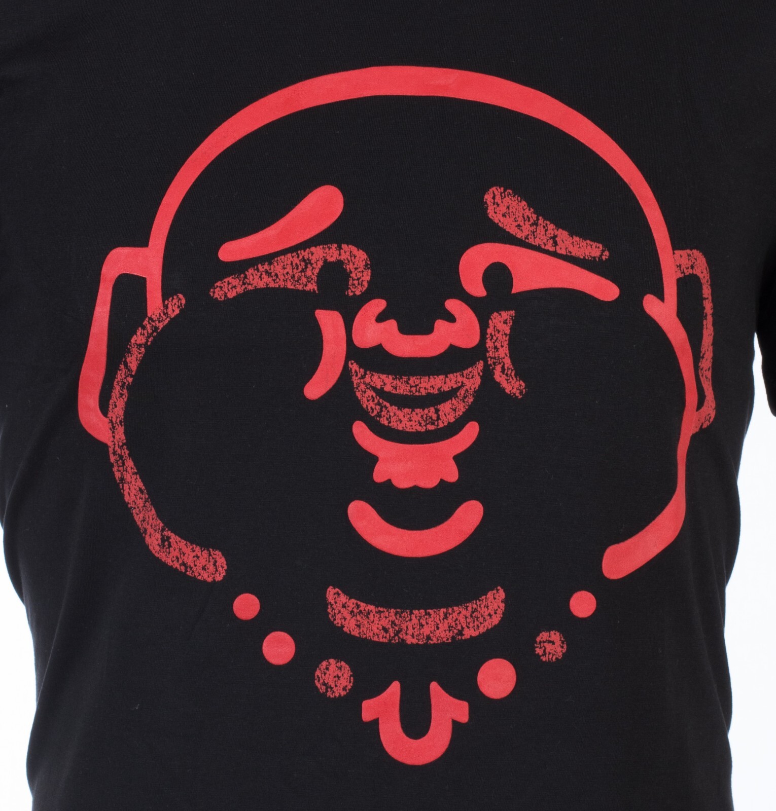 $89 TRUE RELIGION Black ORIGINAL BUDDHA FACE Short Sleeve Graphic T-shirt NWT gallery