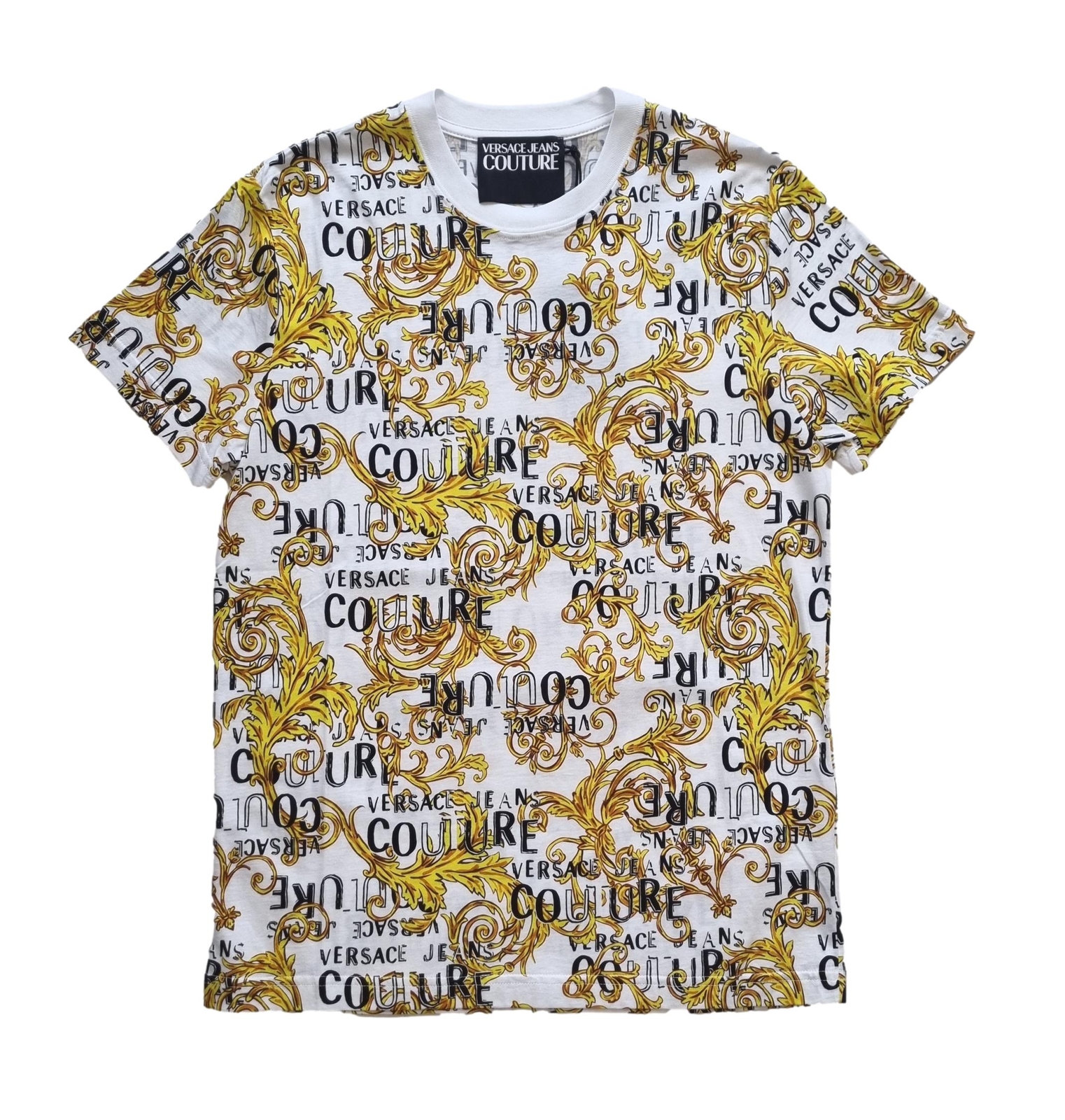VERSACE JEANS COUTURE jersey t-shirt BAROQUE 74GAH6S0 white-gold