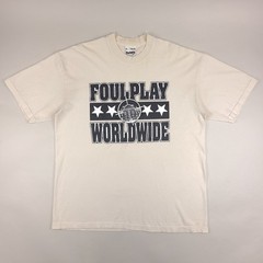 Foulplay Shirt Mens XL Cream Worldwide G59 American Doom Machine Graphic Tee