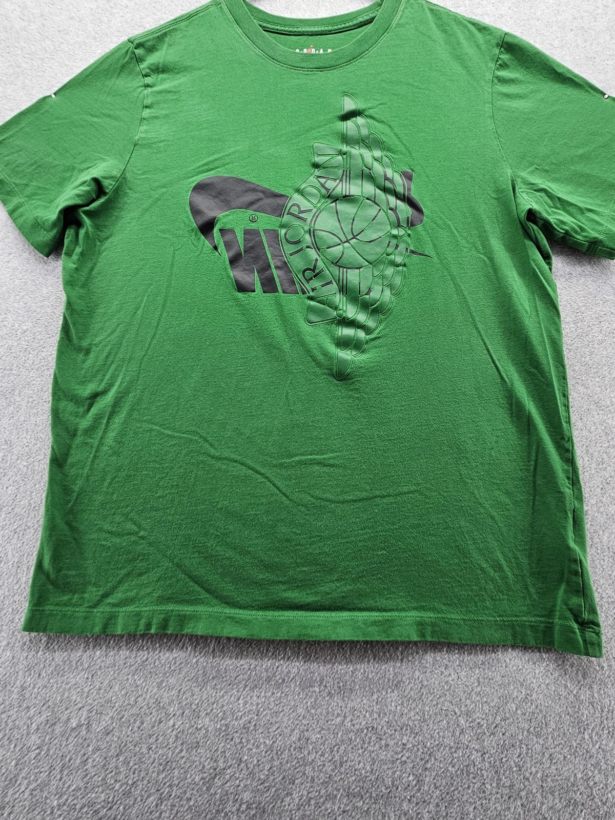 Jordan Shirt Mens Large Green Air Jordan Wings Basketball Graphic Tee Tagless gallery