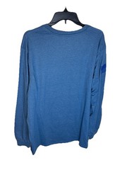 Buckhorn River Men’s Mountain Blue Heather Long Sleeve T-Shirt Dog with Flag XXL