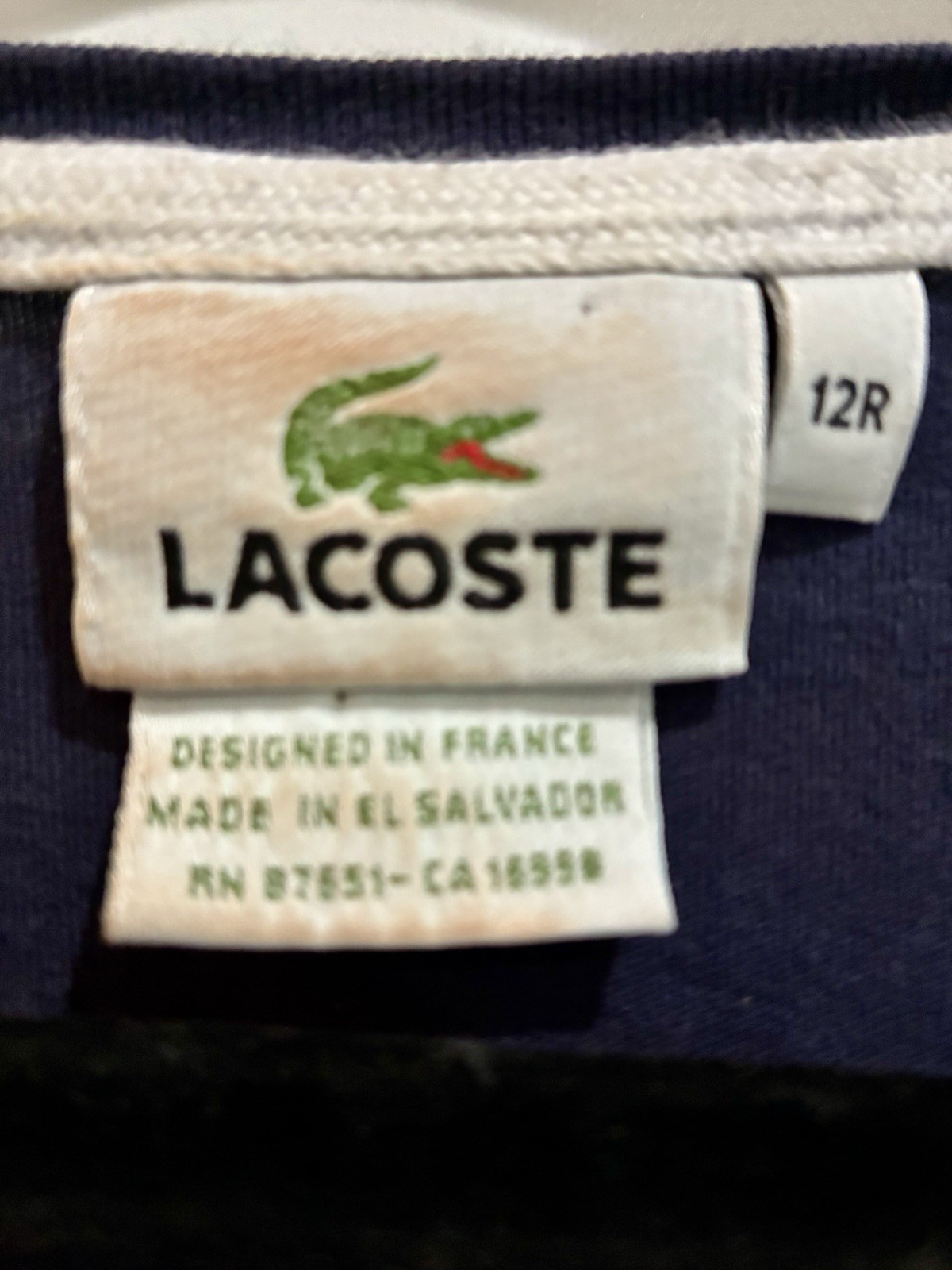 Vintage Lacoste T-Shirt Tee Men's 12 R Crocodile Graphic Logo Navy Blue Crew gallery