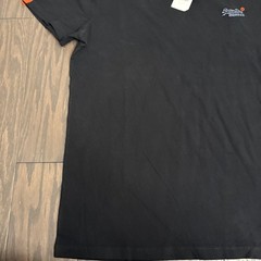 NWT Superdry Orange Label Vintage Emb Tee Black Cotton T-Shirt Crew Neck Size XL