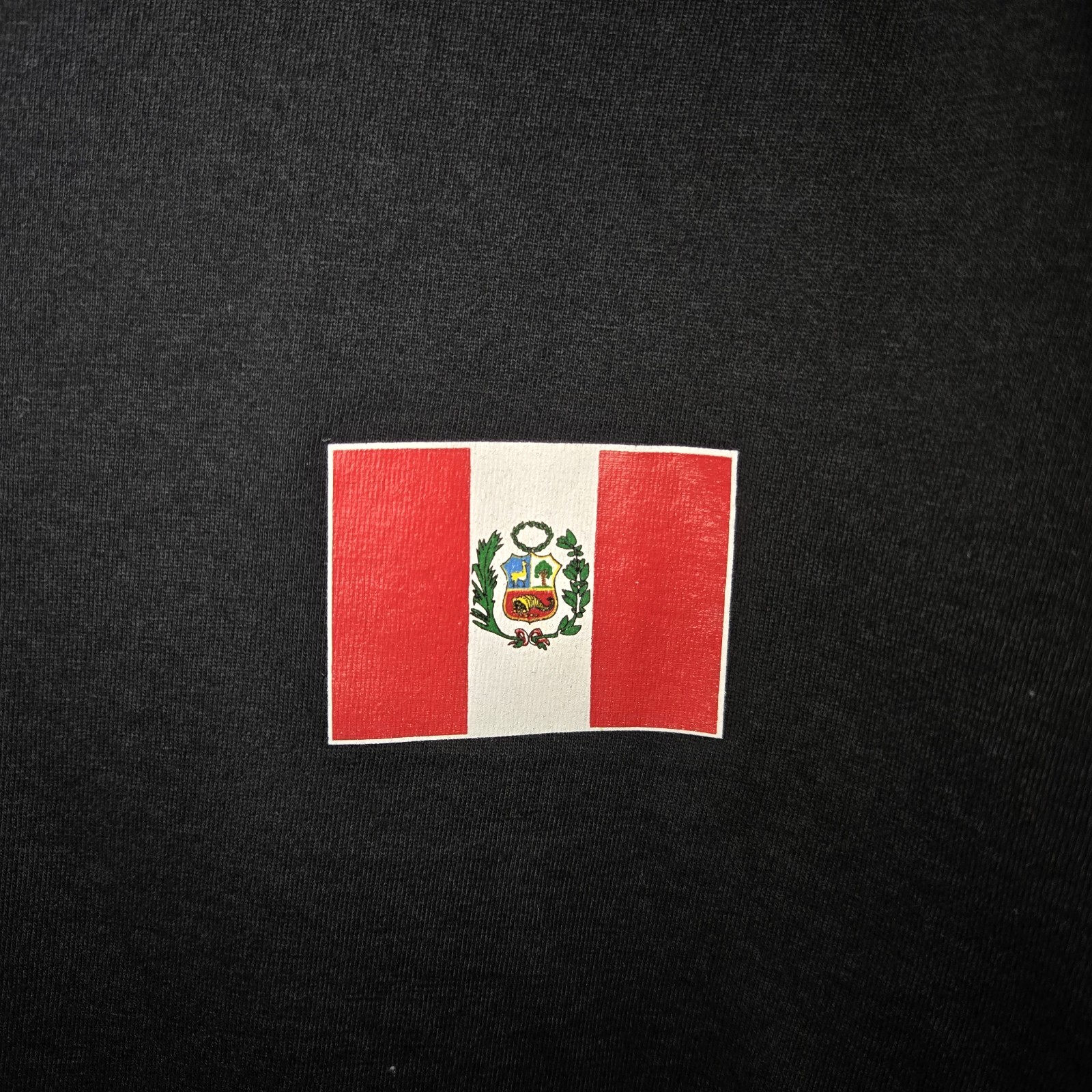Morpho Men's Flag Black T-Shirt Small 100% Peruvian Cotton Republica Del Peru gallery