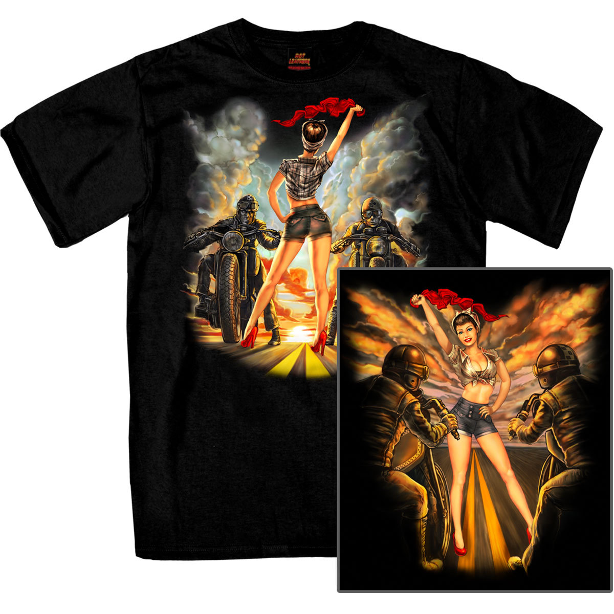 Hot Leather Cafe Racer Black Short Sleeves T-Shirt gallery
