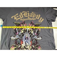 Ed Hardy Christian Audigier Men’s Graphic Shirt Dark Grey XXL Death Angel Lover